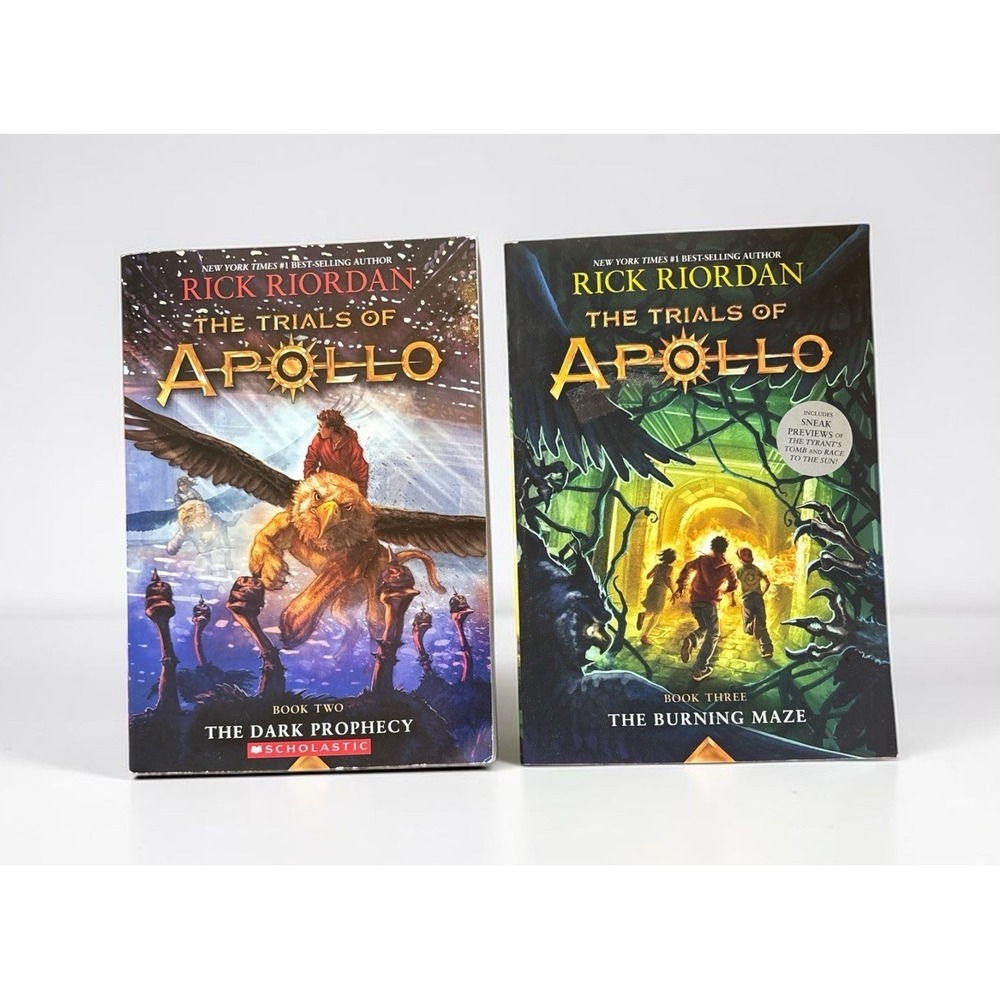 The trials of Apollo prophecy & The burning maze paperback lot  Rick Riordan YA